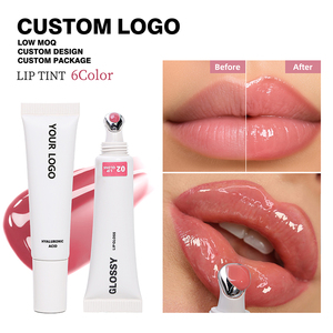 Private Label High Shine Lip Gloss Plumping Moisturizing Lip Balm with Metal Applicator Custom Logo Nourishing Liquid Lipstick